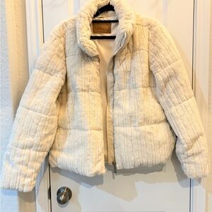 BearPaw Off-White Faux Fur Jacket